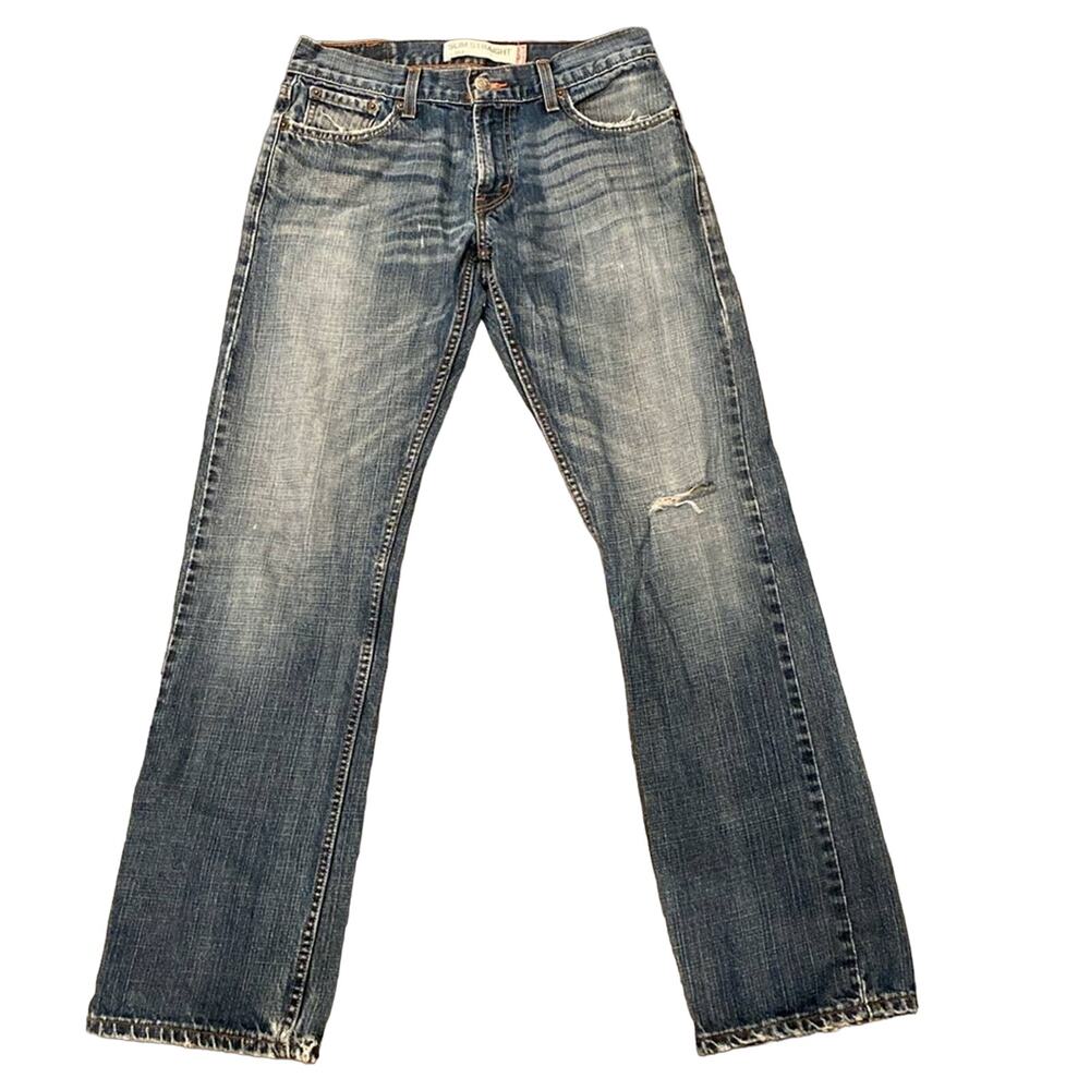 Levi's Men's 514 Slim Straight Distressed Jeans Medium Wash Size 29x32